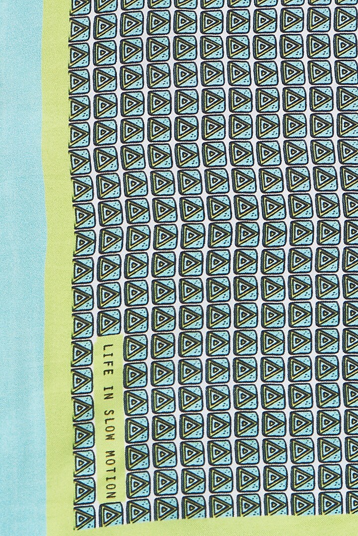 Blue Printed Pocket Square by Yashodhara Men at Pernia's Pop Up Shop