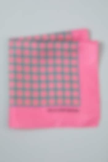 Pink Pocket Square With Print by Yashodhara Men