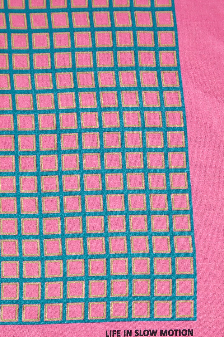 Pink Pocket Square With Print by Yashodhara Men at Pernia's Pop Up Shop