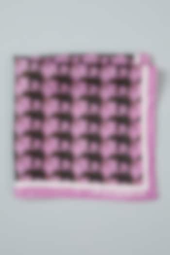 Pink Pocket Square In Silk by Yashodhara Men