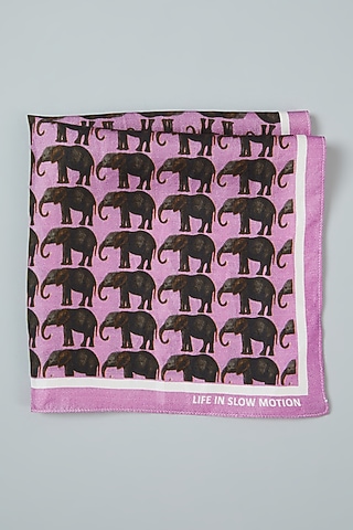 Pink Pocket Square In Silk by Yashodhara Men
