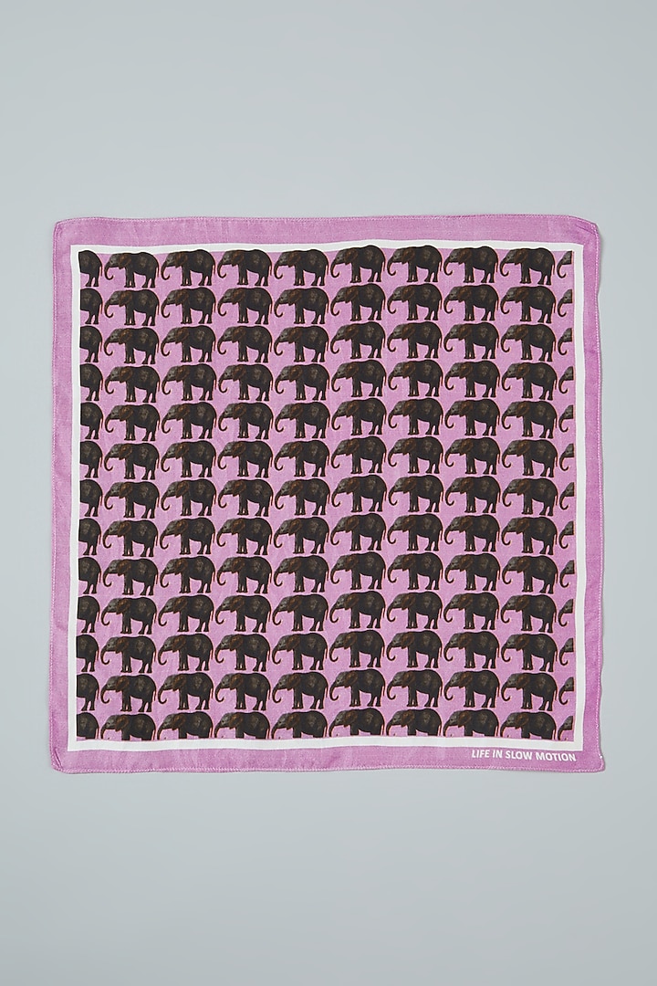 Pink Pocket Square In Silk by Yashodhara Men at Pernia's Pop Up Shop