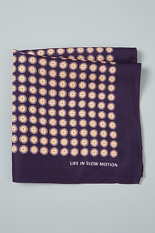 Violet Silk Printed Pocket Square  by Yashodhara Men