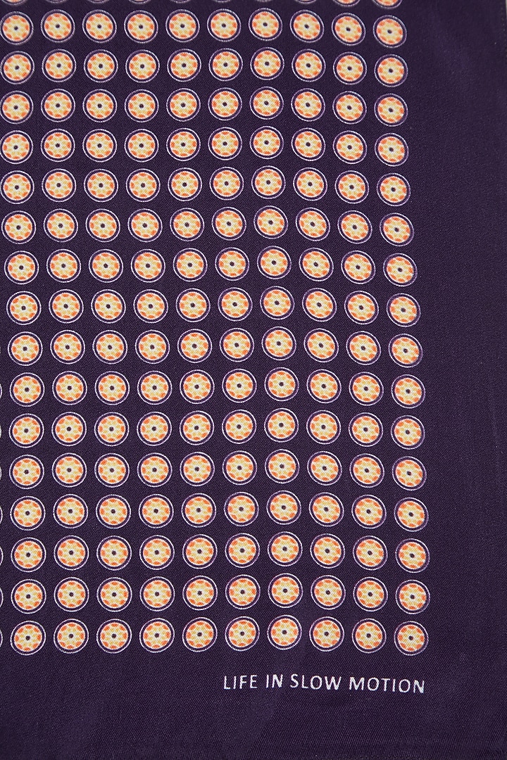 Violet Silk Printed Pocket Square by Yashodhara Men at Pernia's Pop Up Shop