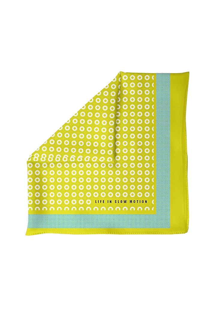 Yellow Silk Pocket Square by Yashodhara Men