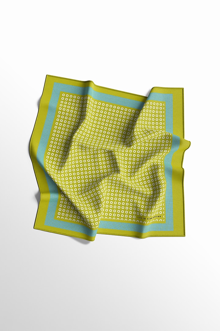Yellow Silk Pocket Square by Yashodhara Men at Pernia's Pop Up Shop