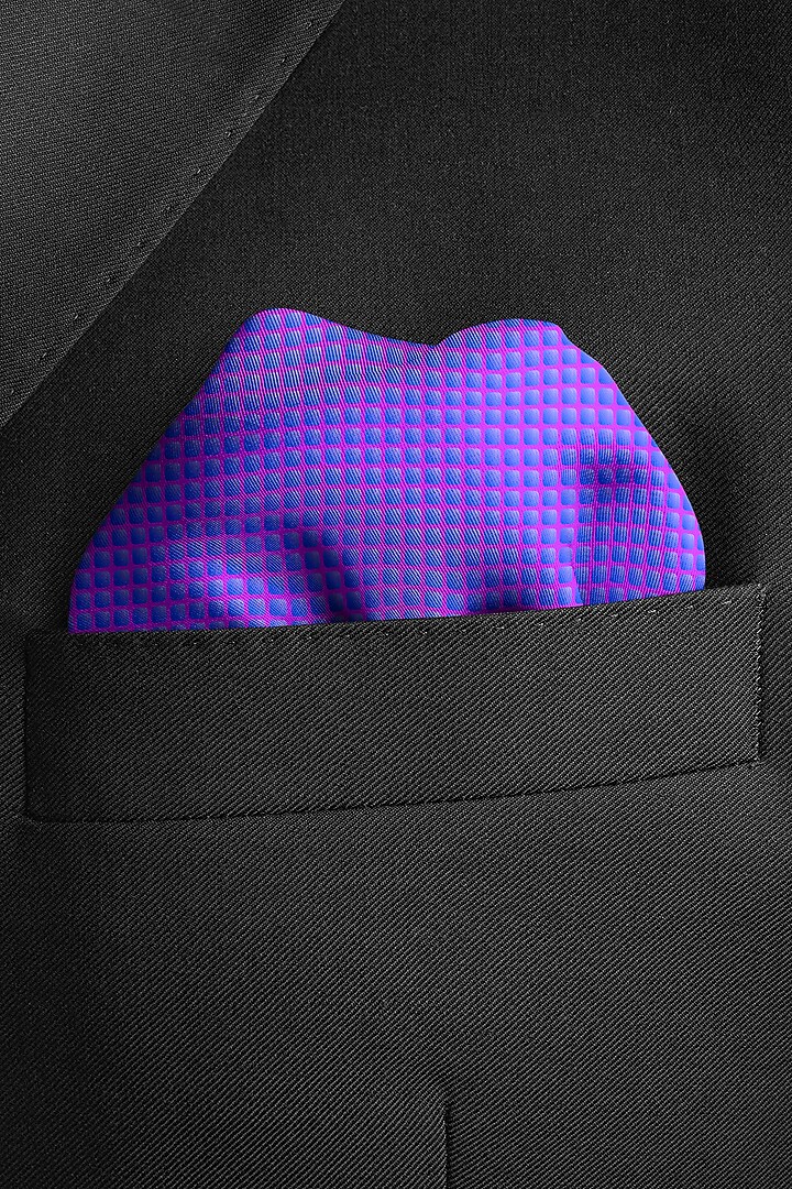 Purple Silk Pocket Square by Yashodhara Men at Pernia's Pop Up Shop