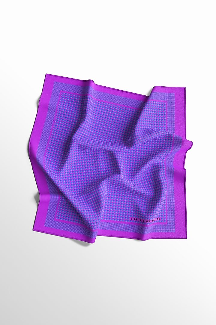 Purple Silk Pocket Square by Yashodhara Men at Pernia's Pop Up Shop