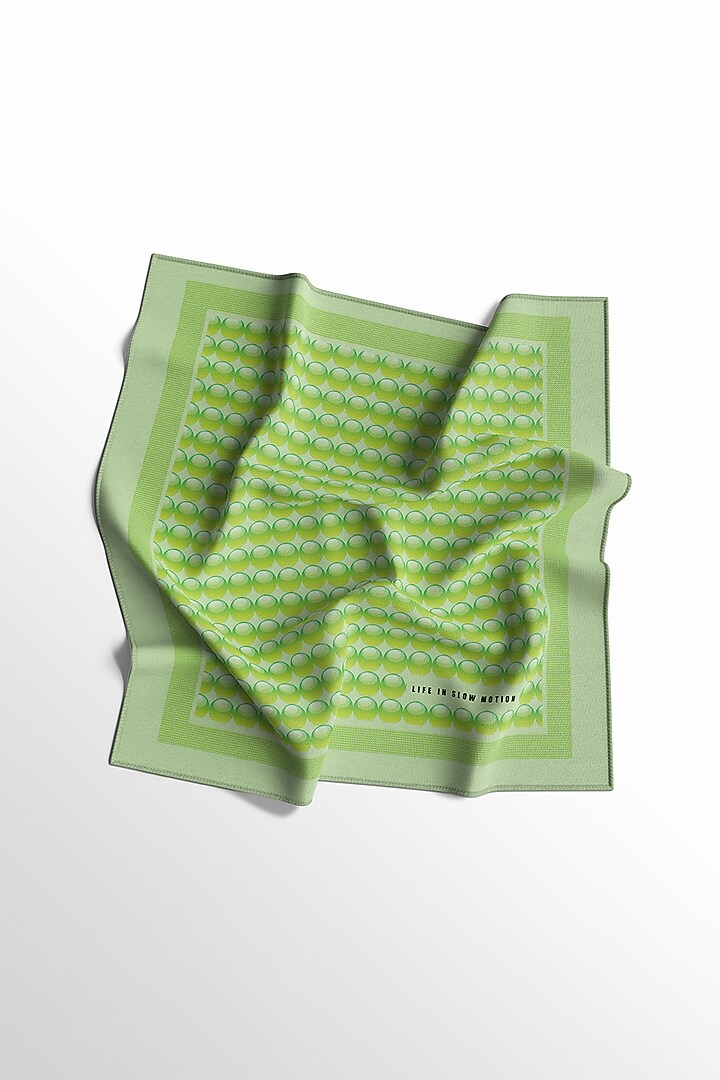 Pale Green Silk Pocket Square by Yashodhara Men at Pernia's Pop Up Shop