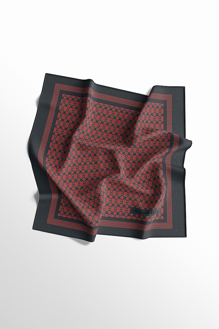 Pale Red Silk Pocket Square by Yashodhara Men at Pernia's Pop Up Shop