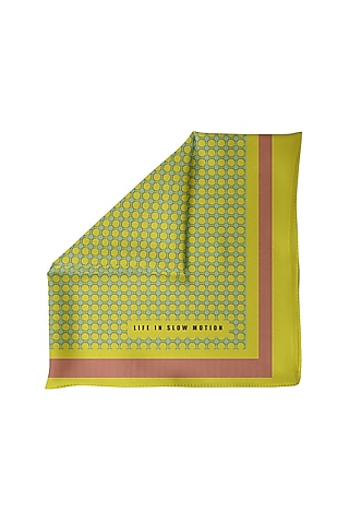 Light Green Silk Pocket Square by Yashodhara Men