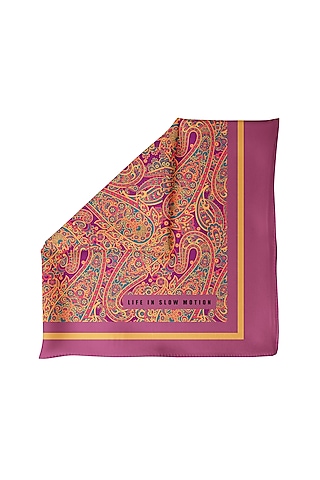 Purple Printed Pocket Square by Yashodhara Men
