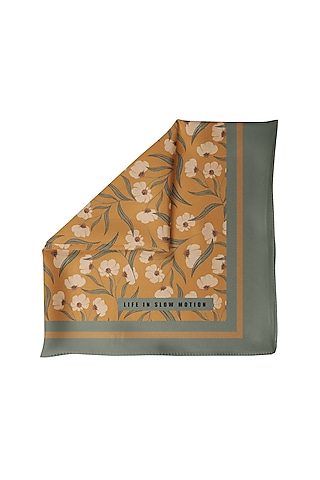 Green & Yellow Printed Pocket Square by Yashodhara Men