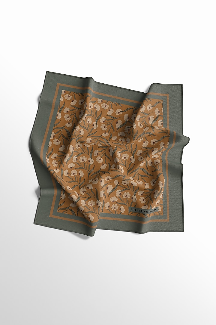 Green & Yellow Printed Pocket Square by Yashodhara Men at Pernia's Pop Up Shop