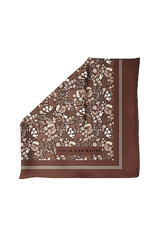 Brown Printed Pocket Square by Yashodhara Men