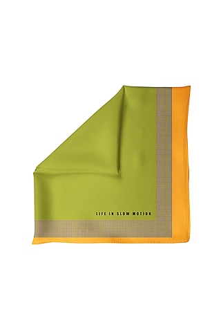 Mehendi Green Printed Pocket Square by Yashodhara Men