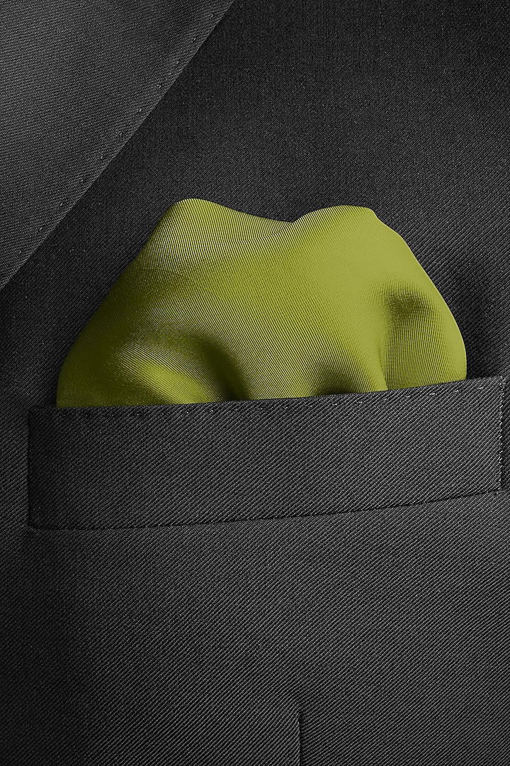 Mehendi Green Printed Pocket Square by Yashodhara Men at Pernia's Pop Up Shop