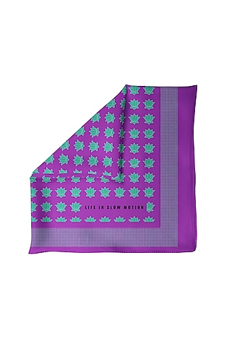 Bright Purple Silk Pocket Square by Yashodhara Men