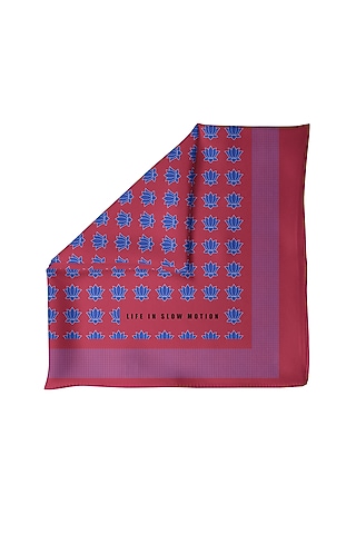 Maroon Silk Pocket Square by Yashodhara Men