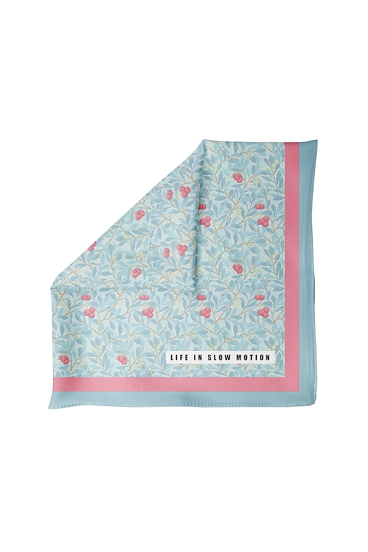 Light Blue Silk Pocket Square by Yashodhara Men at Pernia's Pop Up Shop