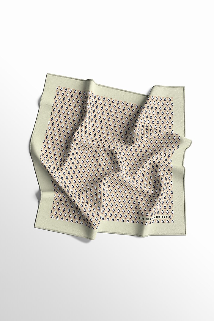 Yellow Silk Pocket Square by Yashodhara Men at Pernia's Pop Up Shop