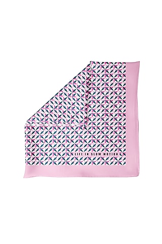 Pink Silk Pocket Square by Yashodhara Men