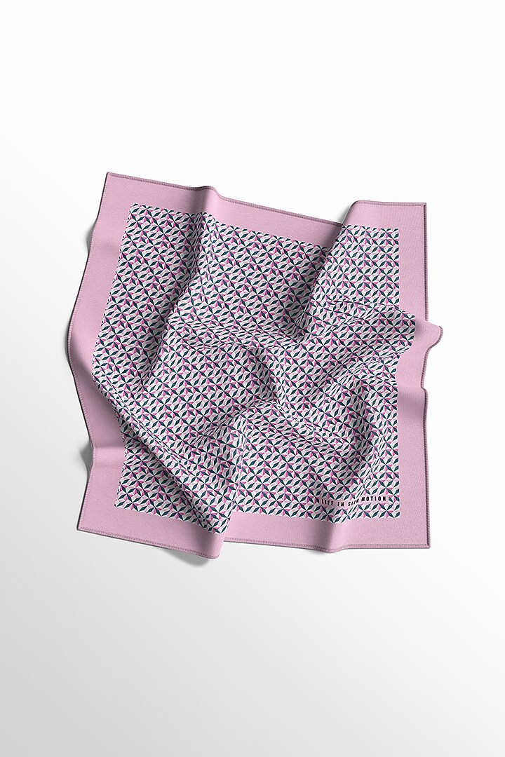 Pink Silk Pocket Square by Yashodhara Men at Pernia's Pop Up Shop