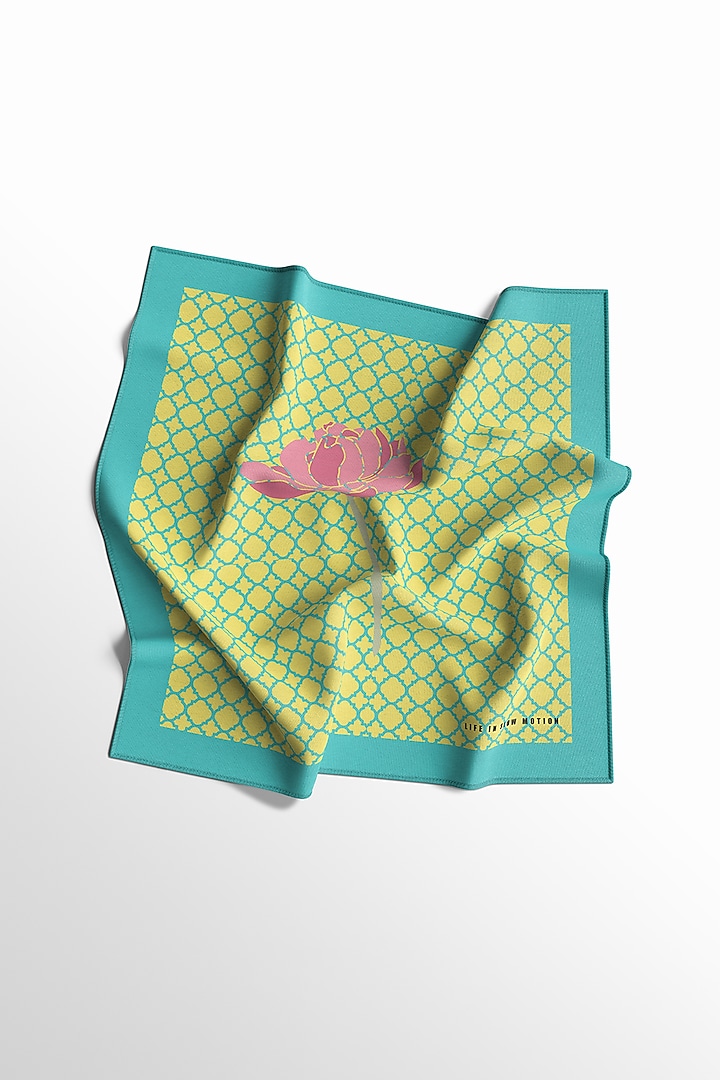 Yellow Pocket Square In Silk by Yashodhara Men at Pernia's Pop Up Shop