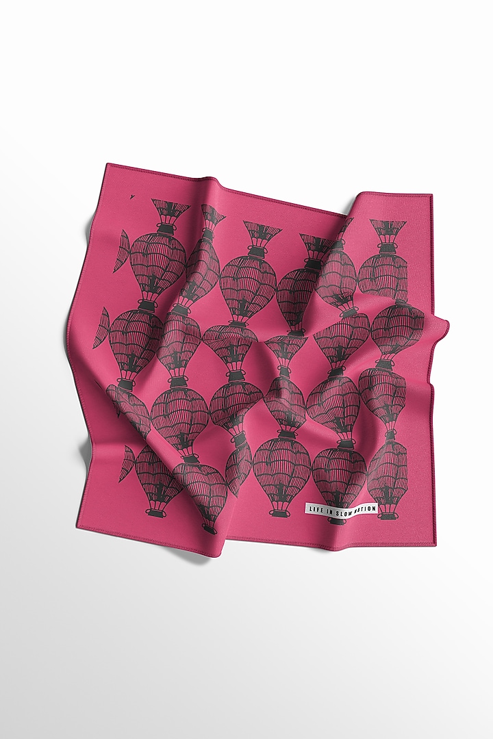 Pink Printed Pocket Square by Yashodhara Men at Pernia's Pop Up Shop