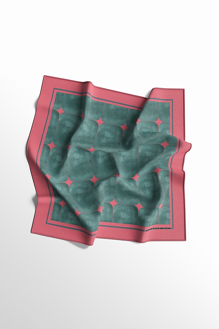Green Printed Pocket Square by Yashodhara Men at Pernia's Pop Up Shop
