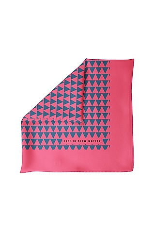 Pink Printed Pocket Square by Yashodhara Men