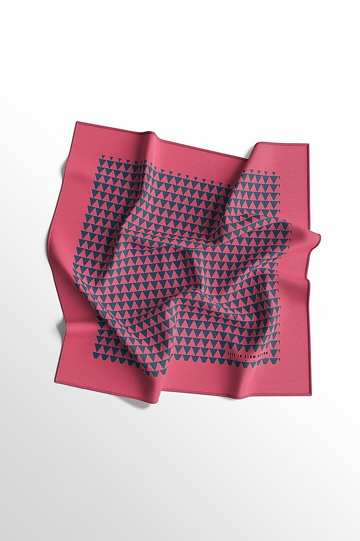 Pink Printed Pocket Square by Yashodhara Men at Pernia's Pop Up Shop