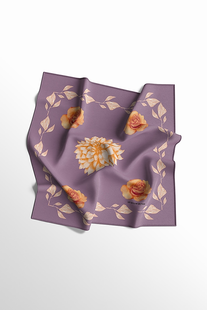 Purple Printed Pocket Square by Yashodhara Men at Pernia's Pop Up Shop