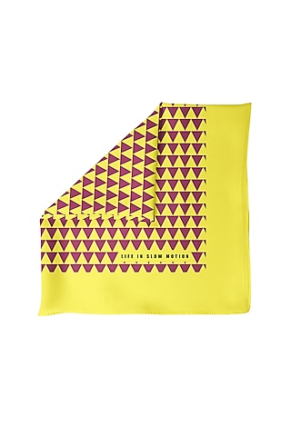 Yellow Printed Pocket Square by Yashodhara Men