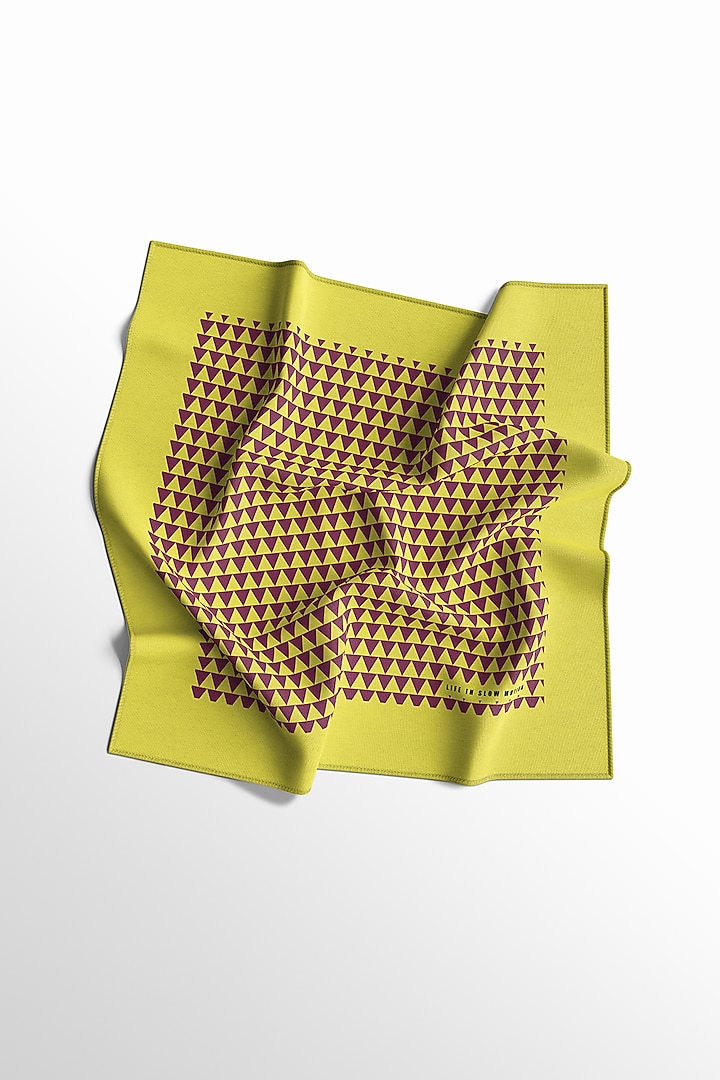 Yellow Printed Pocket Square by Yashodhara Men at Pernia's Pop Up Shop