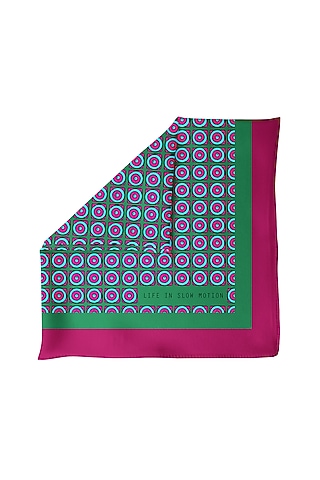 Blue Printed Pocket Square by Yashodhara Men