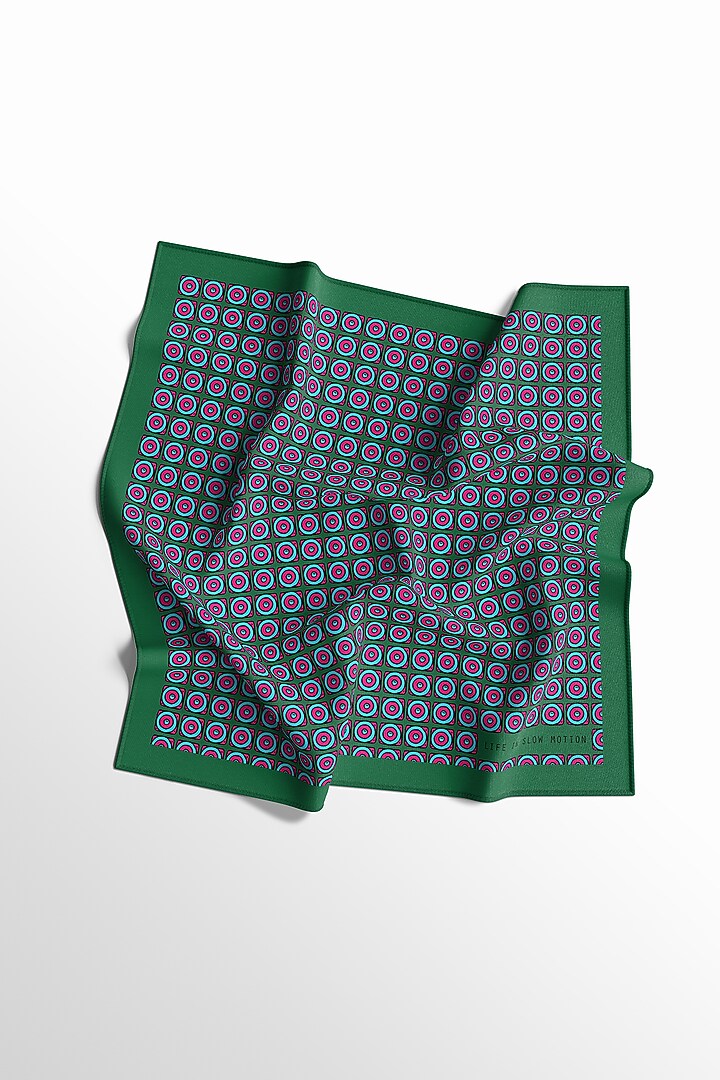 Blue Printed Pocket Square by Yashodhara Men at Pernia's Pop Up Shop