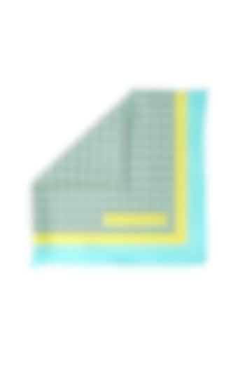 Powder Blue Printed Pocket Square by Yashodhara Men at Pernia's Pop Up Shop