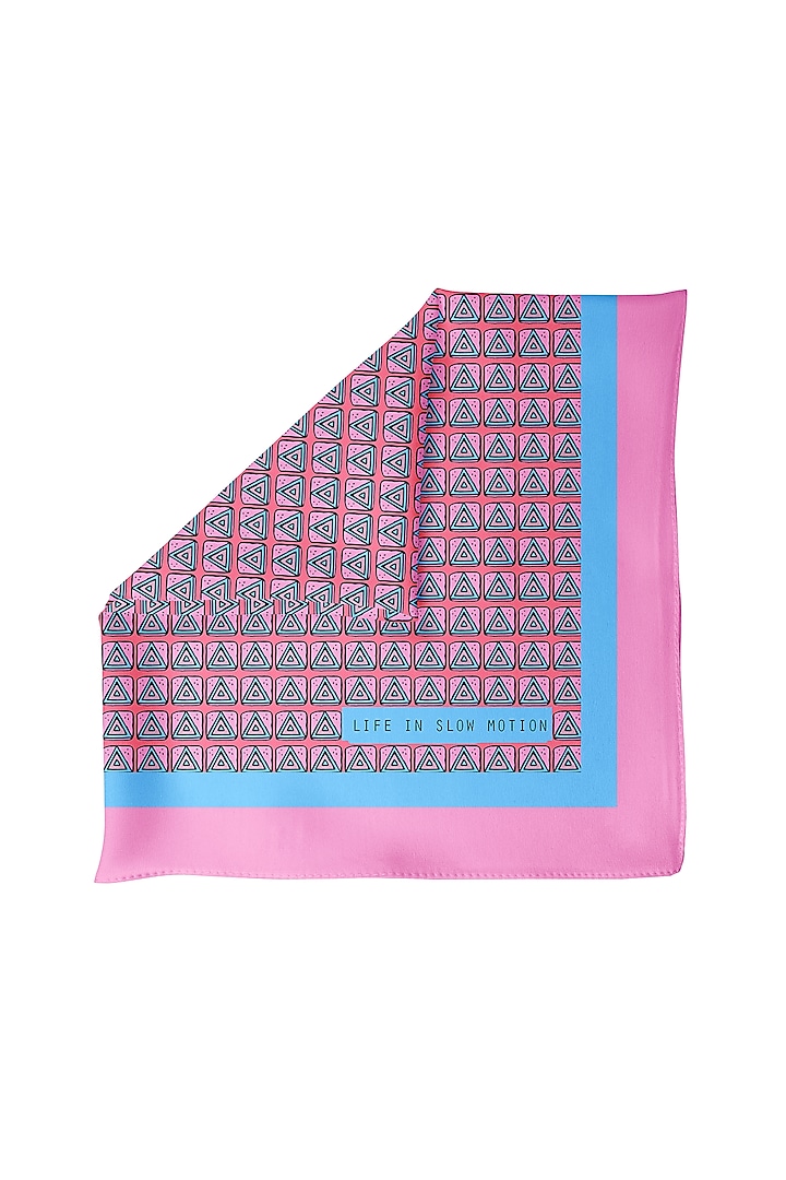 Light Pink Printed Pocket Square by Yashodhara Men