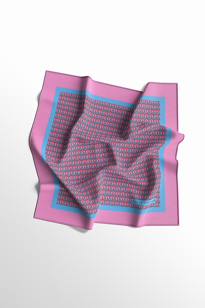 Light Pink Printed Pocket Square by Yashodhara Men at Pernia's Pop Up Shop