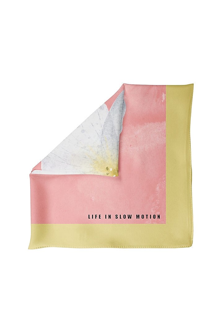 Pink Silk Pocket Square by Yashodhara Men at Pernia's Pop Up Shop