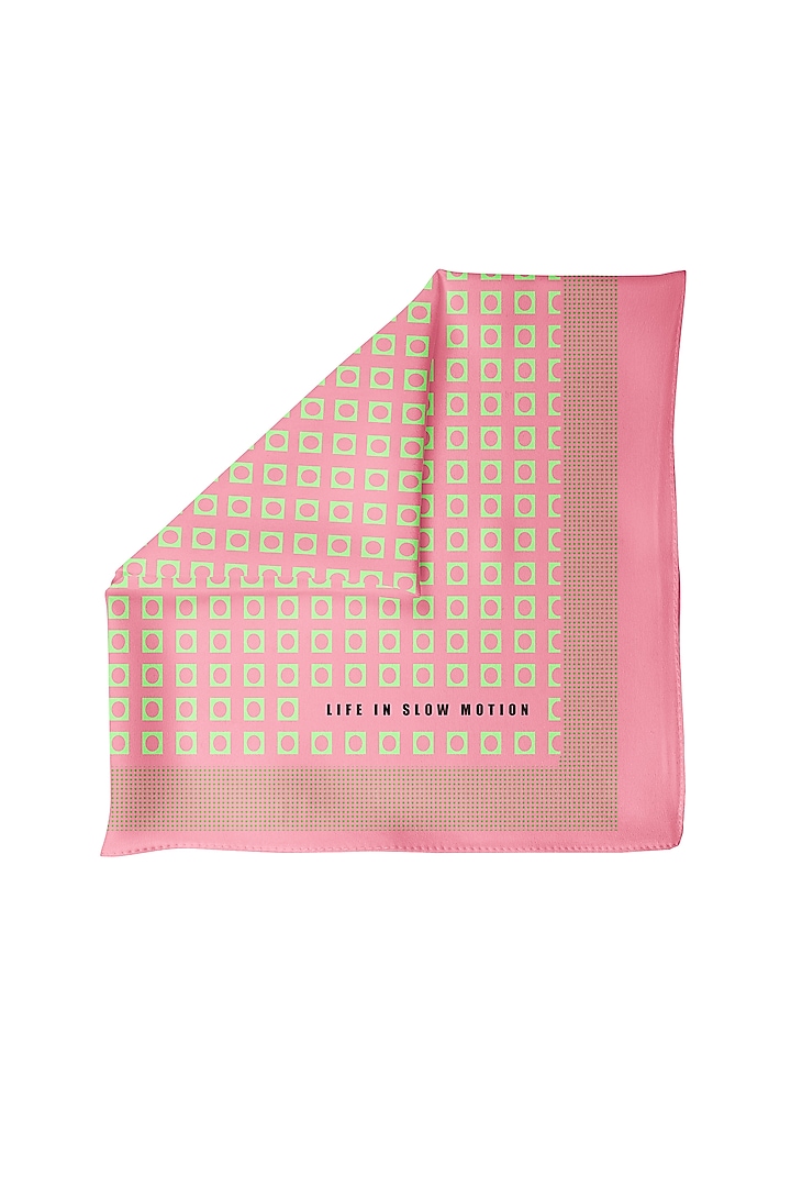 Pink Printed Pocket Square by Yashodhara Men at Pernia's Pop Up Shop