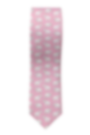 Pink Printed Slim Tie by Yashodhara Men at Pernia's Pop Up Shop