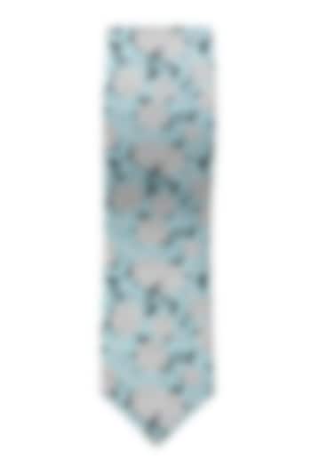 Blue Printed Slim Tie by Yashodhara Men at Pernia's Pop Up Shop