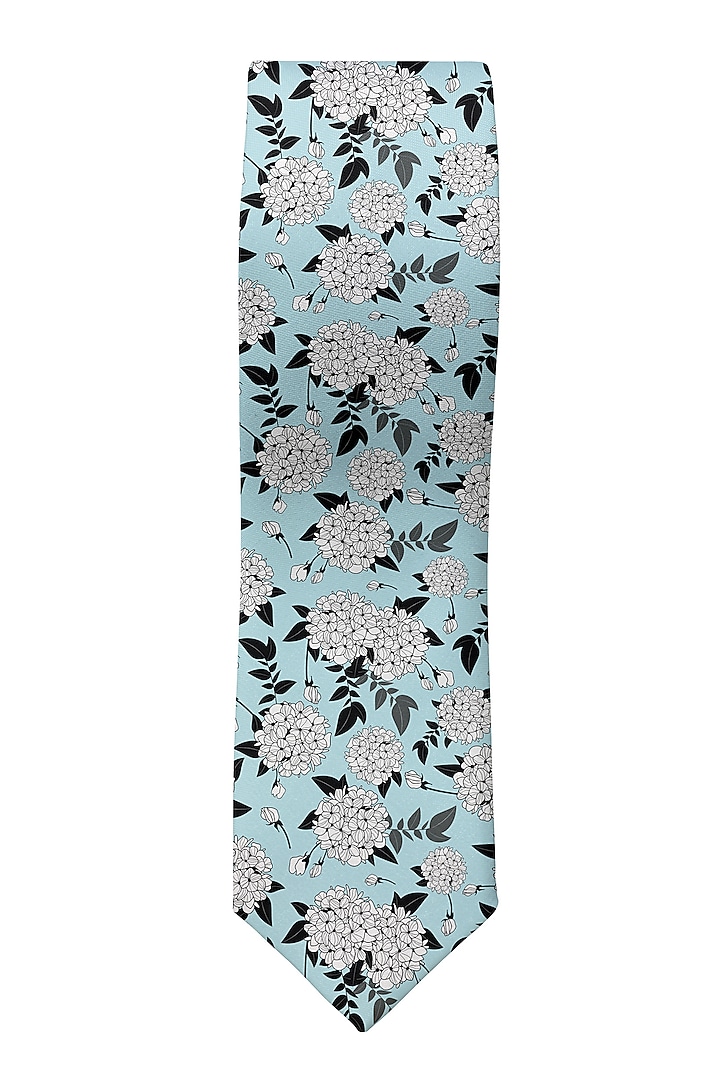 Blue Printed Slim Tie by Yashodhara Men at Pernia's Pop Up Shop