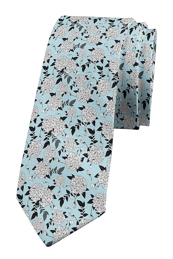 Blue Printed Slim Tie by Yashodhara Men at Pernia's Pop Up Shop