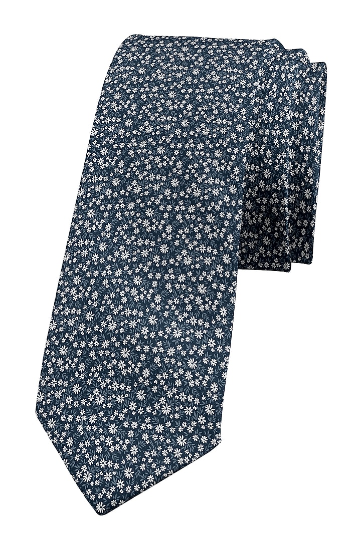 Blue Cotton Slim Tie by Yashodhara Men at Pernia's Pop Up Shop