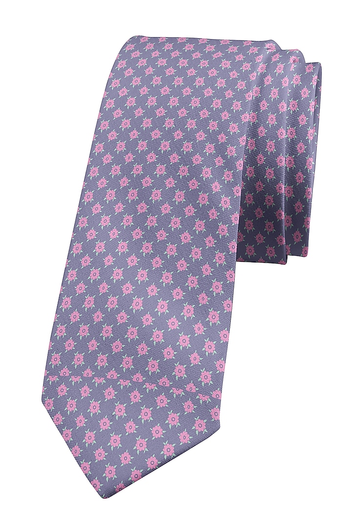 Purple Printed Slim Tie by Yashodhara Men at Pernia's Pop Up Shop