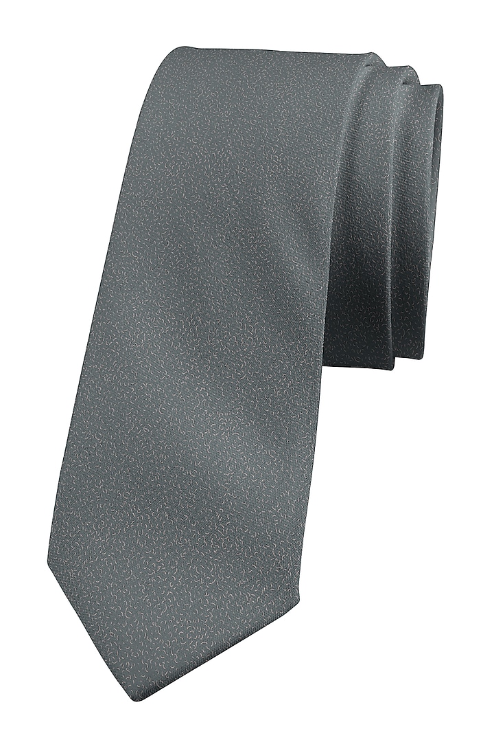 Grey Printed Slim Tie by Yashodhara Men at Pernia's Pop Up Shop