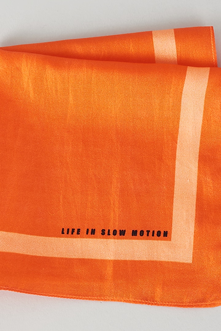 Coral Silk Printed Pocket Square by Yashodhara Men at Pernia's Pop Up Shop